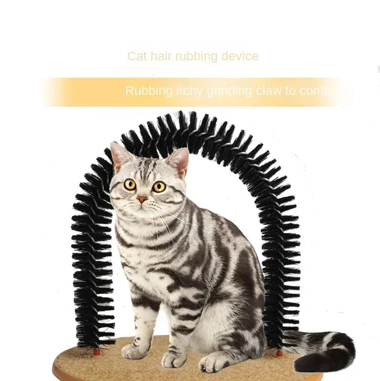 Arco Autolimpiable para Gatos — Masaje, Rascado y Aseo