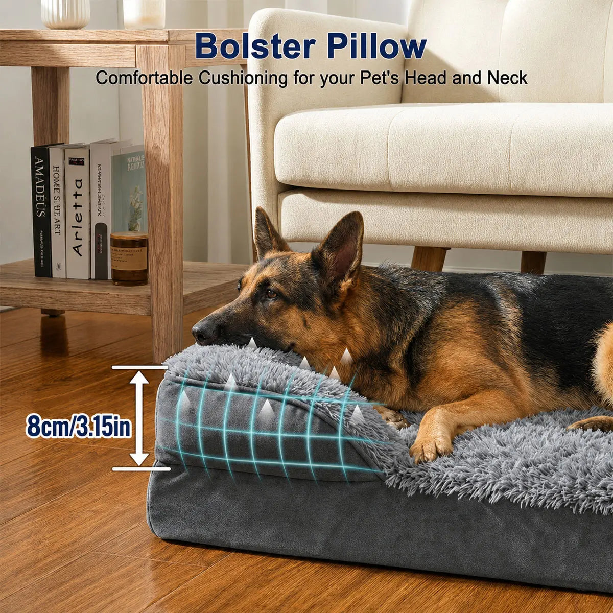 Cama Ortopédica para Perros Grandes y Mayores — Impermeable y Lavable