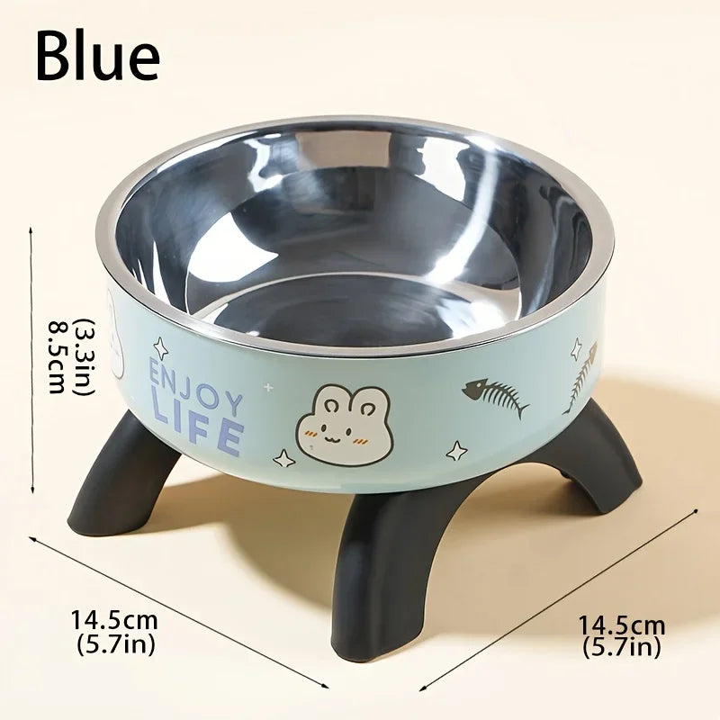 Cuenco Elevado de Acero Inoxidable Antivuelco para Mascotas