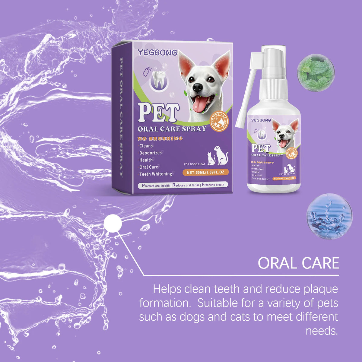 Spray Dental para Perros y Gatos — Aliento Fresco e Higiene Oral