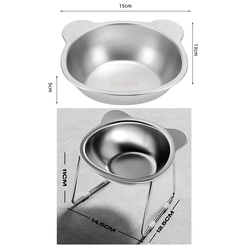 Cuenco Elevado Premium de Acero Inoxidable para Gatos y Perros