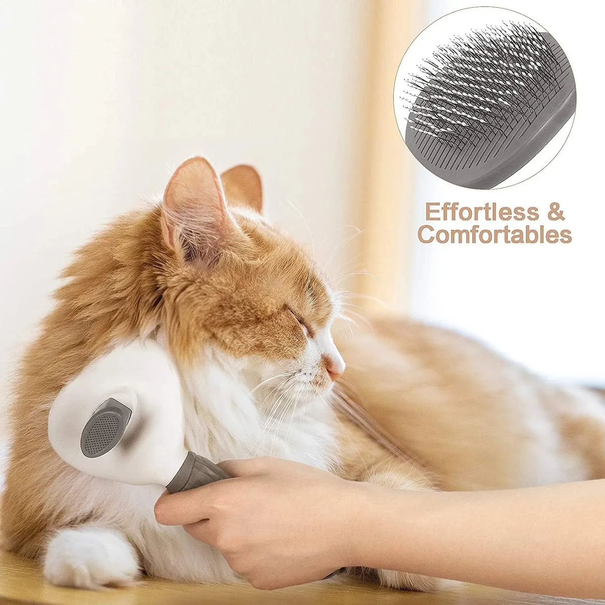 Cepillo Autolimpiable para Perros y Gatos — Desenredado y Eliminación de Pelo