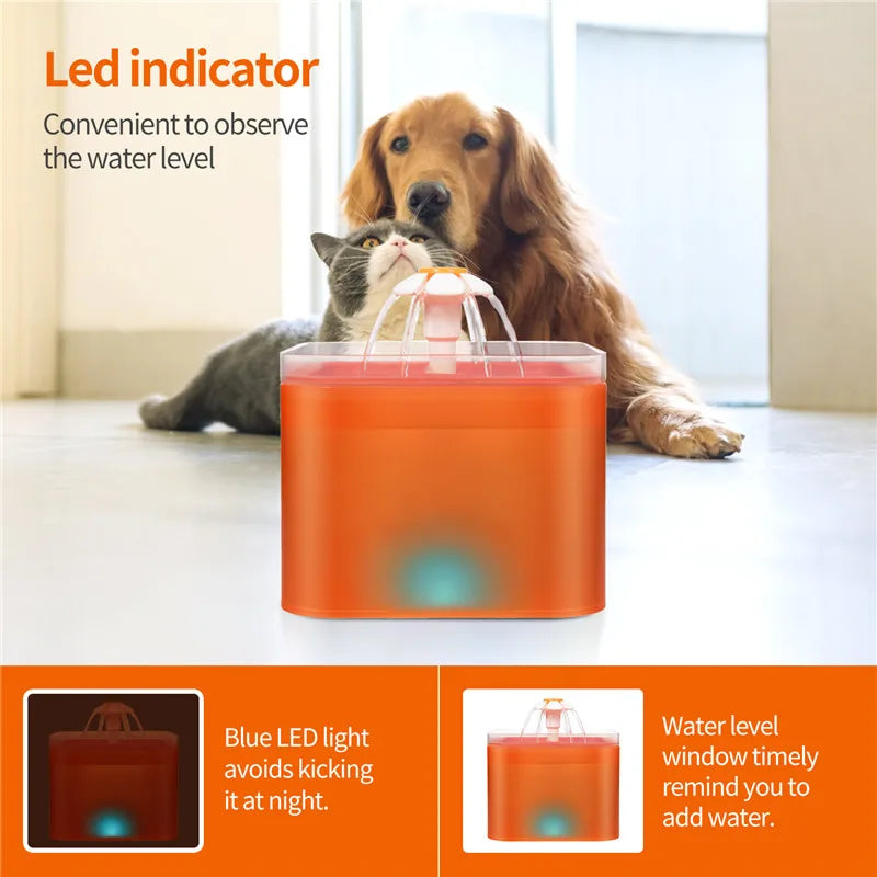 Fuente Inteligente de Agua 2 L para Mascotas — LED y USB