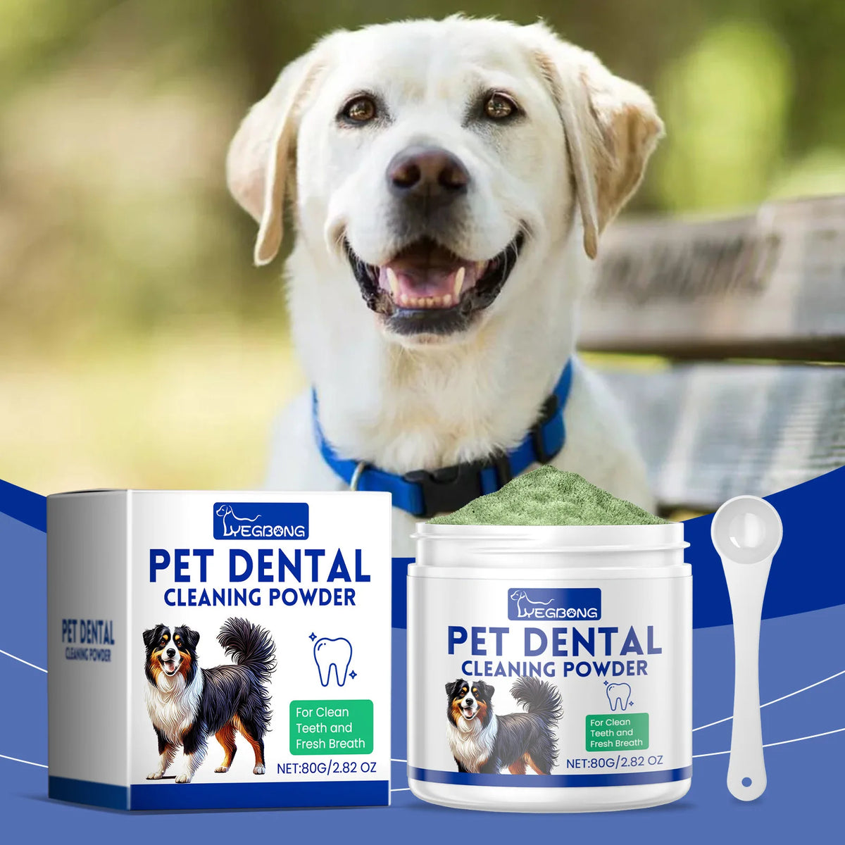 Polvo para Limpiar Dientes y Eliminar Sarro para Perros y Gatos