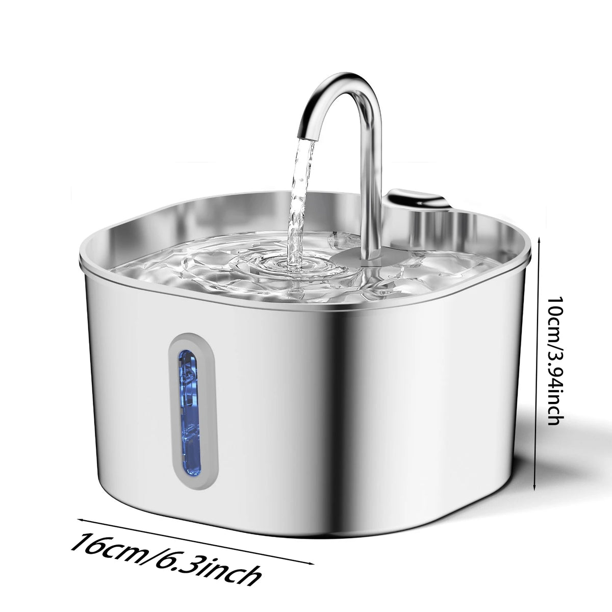 Fuente Automática de Agua de Acero Inoxidable 2,2 L para Perros y Gatos
