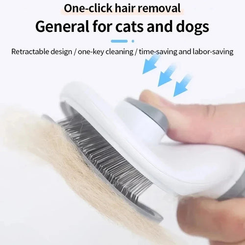 Cepillo Autolimpiable para Perros y Gatos — Desenredado y Eliminación de Pelo