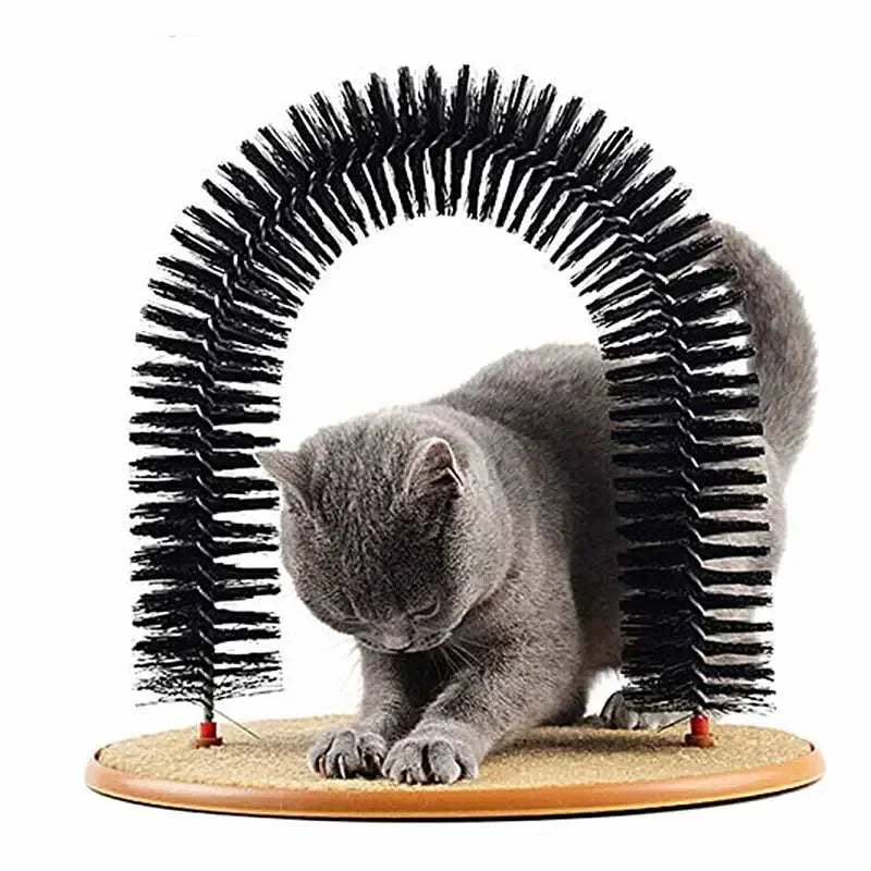 Arco Autolimpiable para Gatos — Masaje, Rascado y Aseo