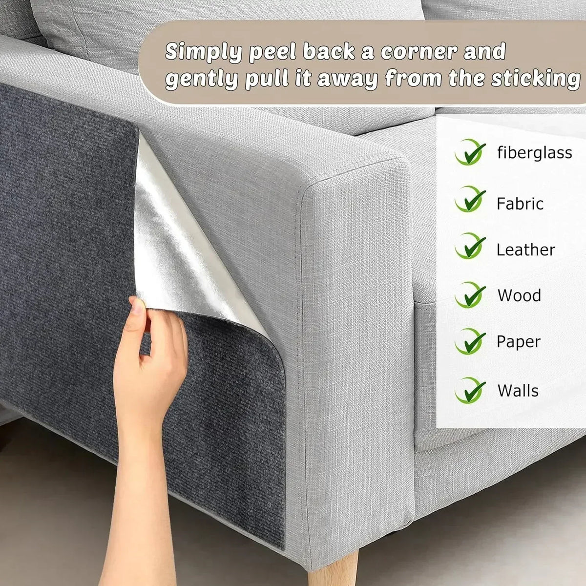 Protector Autoadhesivo para Arañazos de Gatos — Sofás y Muebles