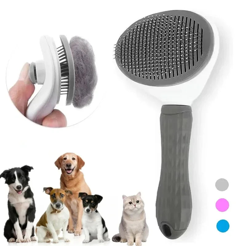 Cepillo Autolimpiable para Perros y Gatos — Desenredado y Eliminación de Pelo