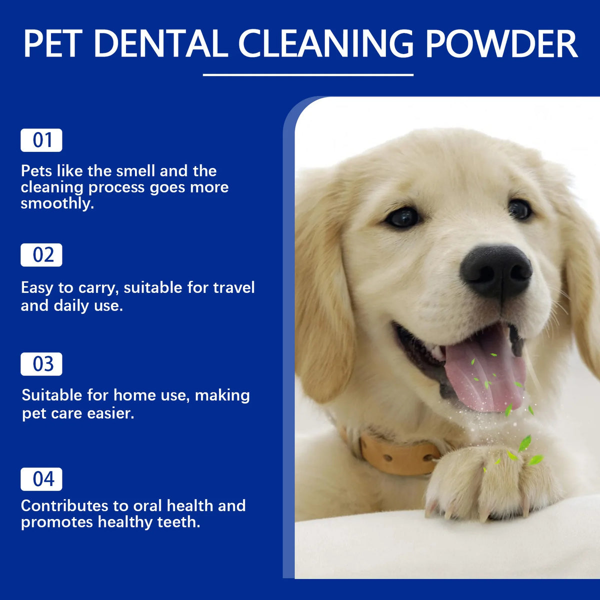 Polvo para Limpiar Dientes y Eliminar Sarro para Perros y Gatos