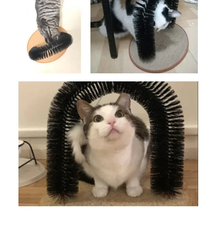 Arco Autolimpiable para Gatos — Masaje, Rascado y Aseo