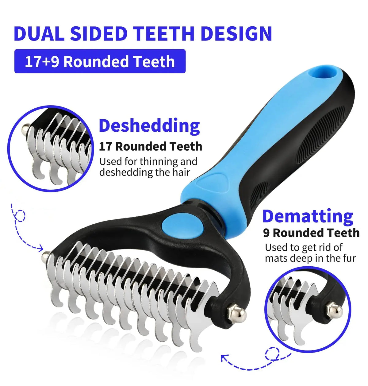 Cepillo Deslanador ProShed™ — Eliminador de Nudos y Pelo para Perros y Gatos