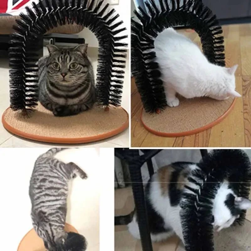 Arco Autolimpiable para Gatos — Masaje, Rascado y Aseo