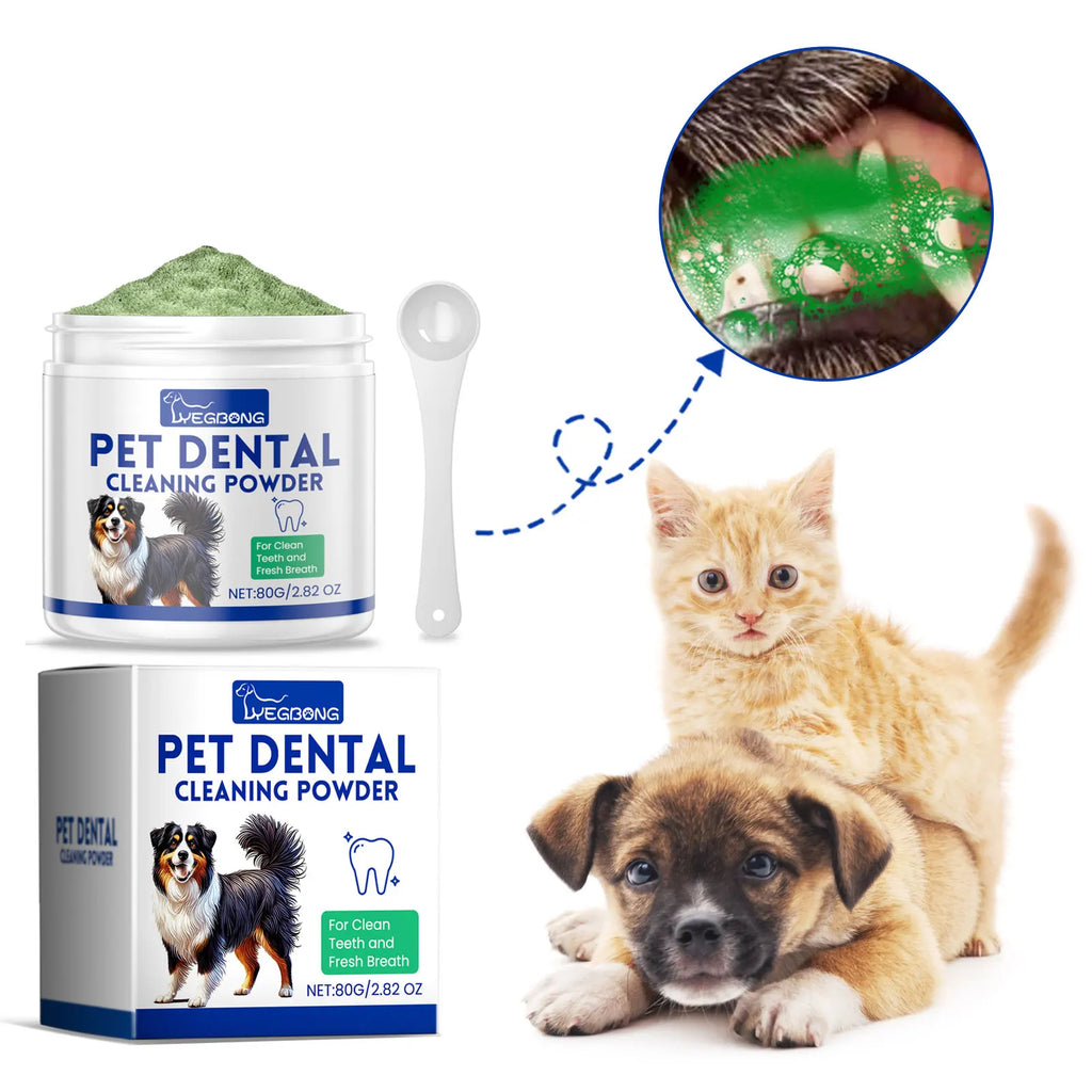 Polvo para Limpiar Dientes y Eliminar Sarro para Perros y Gatos