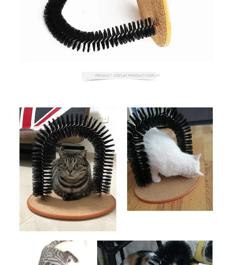 Arco Autolimpiable para Gatos — Masaje, Rascado y Aseo