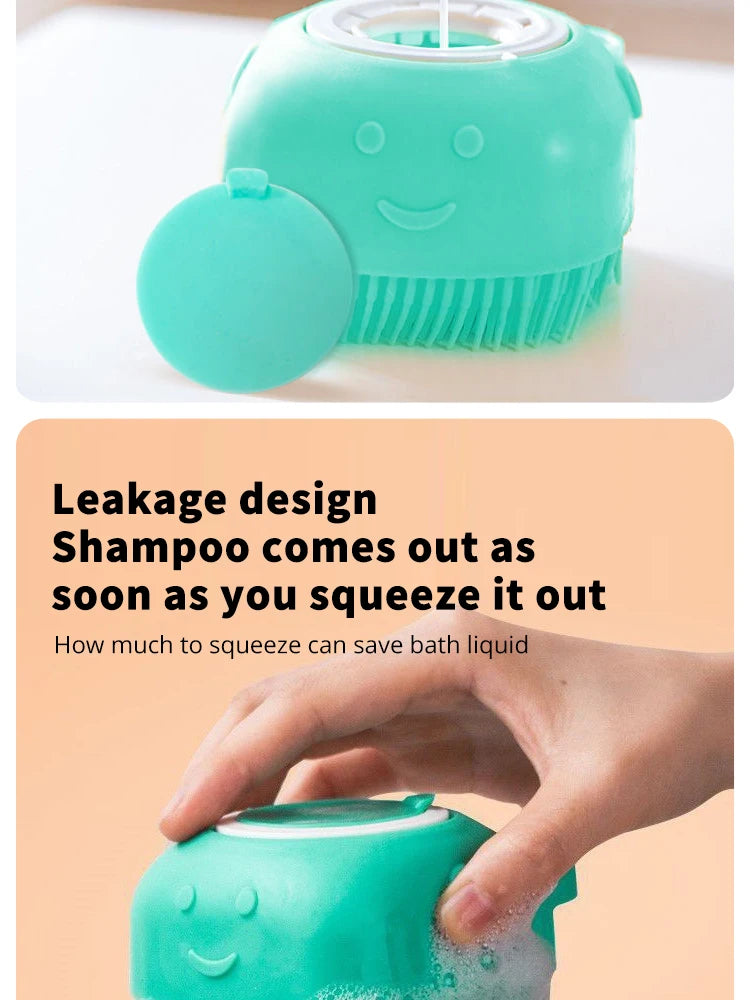 Cepillo de Baño para Mascotas LatherPaw™ — Dispensador de Champú y Masaje