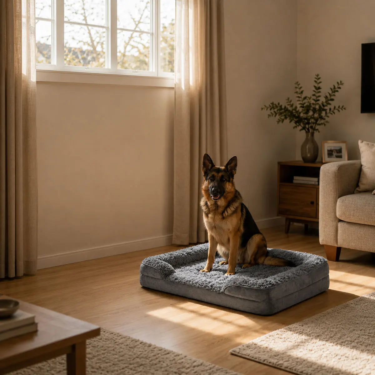 Cama Ortopédica para Perros Grandes y Mayores — Impermeable y Lavable