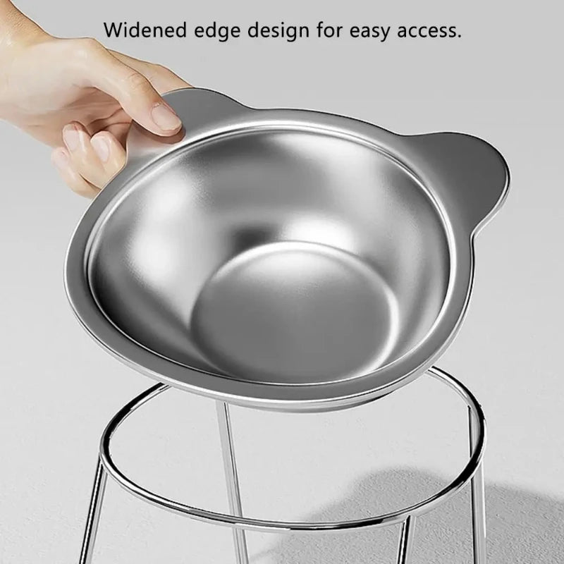 Cuenco Elevado Premium de Acero Inoxidable para Gatos y Perros