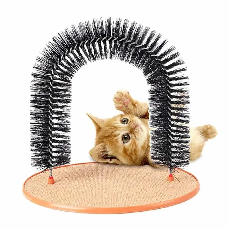 Arco Autolimpiable para Gatos — Masaje, Rascado y Aseo