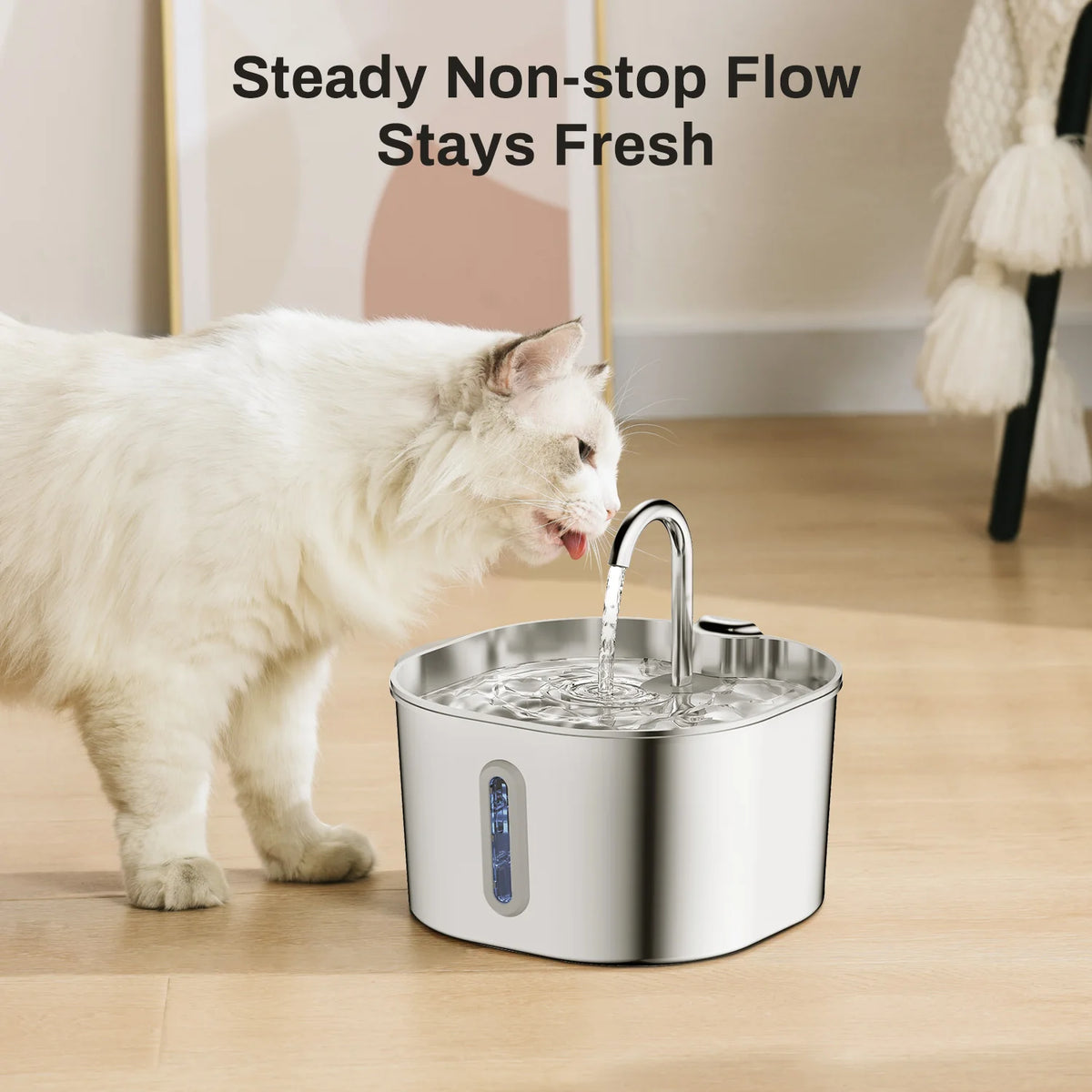 Fuente Automática de Agua de Acero Inoxidable 2,2 L para Perros y Gatos