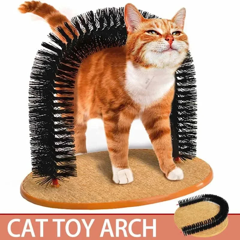 Arco Autolimpiable para Gatos — Masaje, Rascado y Aseo