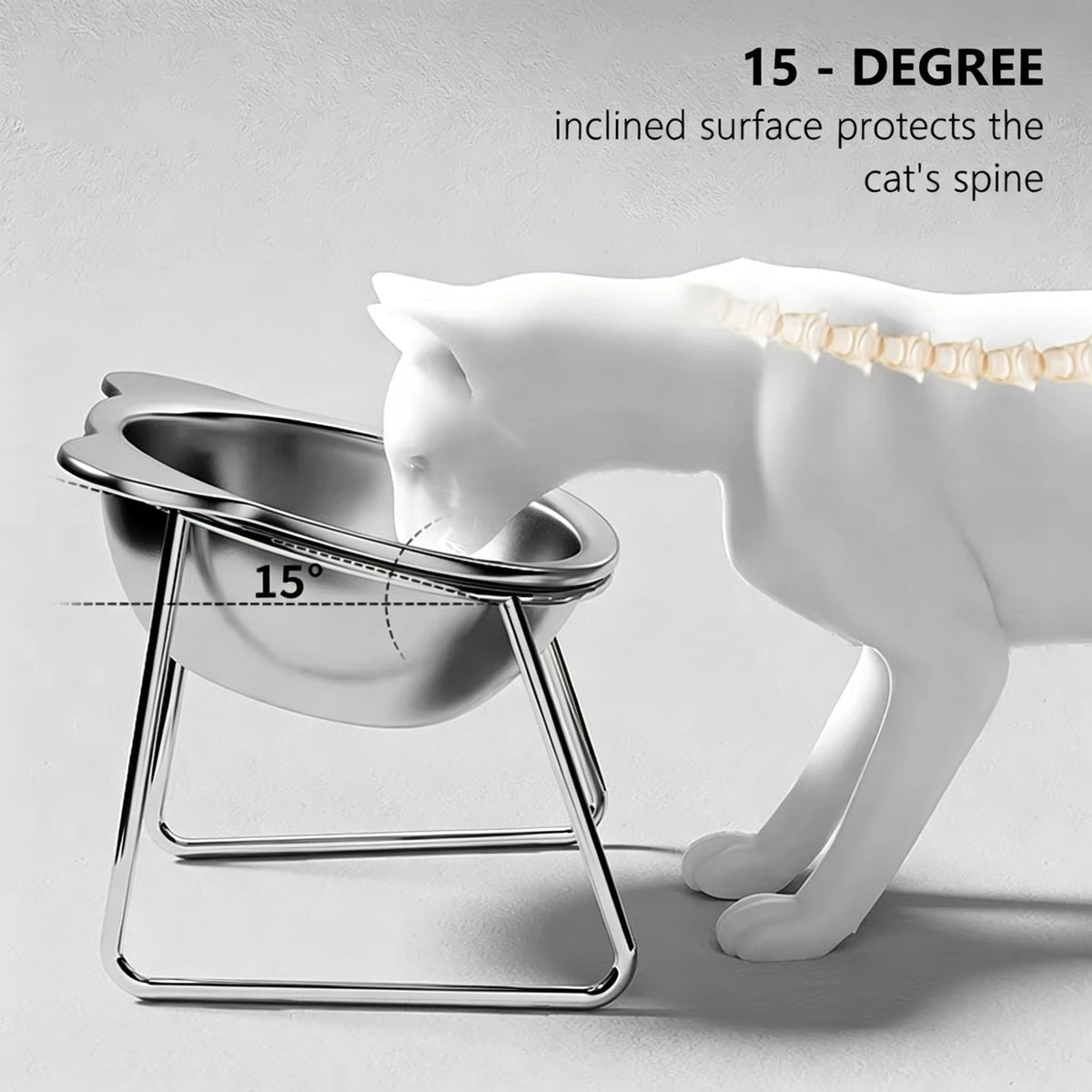 Cuenco Elevado Premium de Acero Inoxidable para Gatos y Perros
