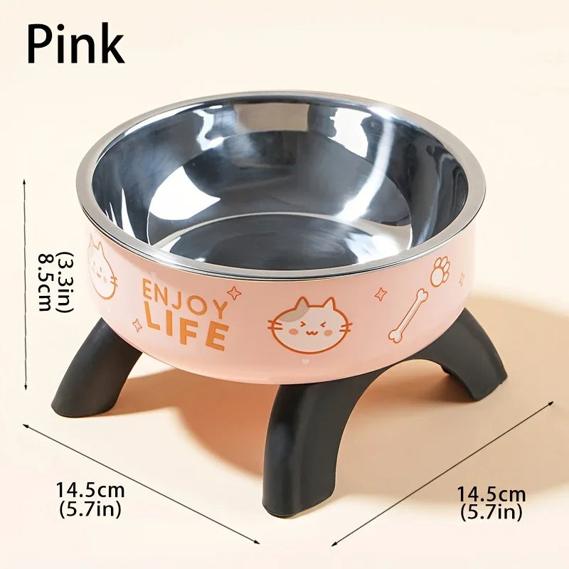 Cuenco Elevado de Acero Inoxidable Antivuelco para Mascotas