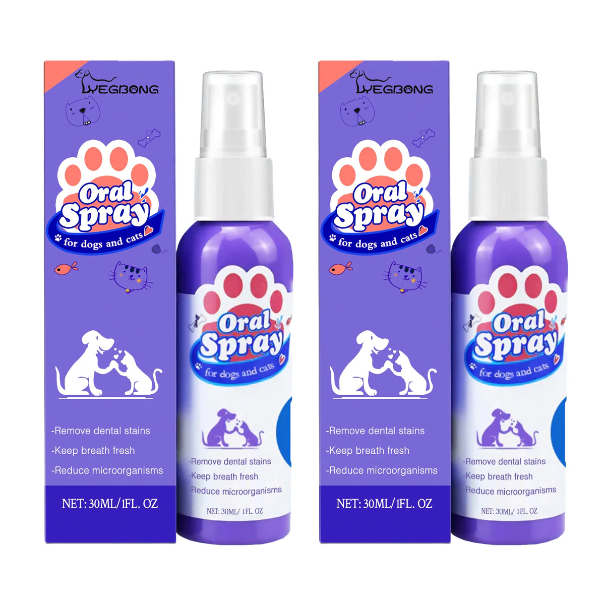 Spray Oral para Perros y Gatos — Ayuda a Eliminar Placa y Sarro