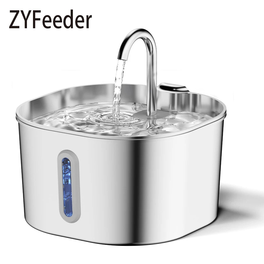 Fuente Automática de Agua de Acero Inoxidable 2,2 L para Perros y Gatos