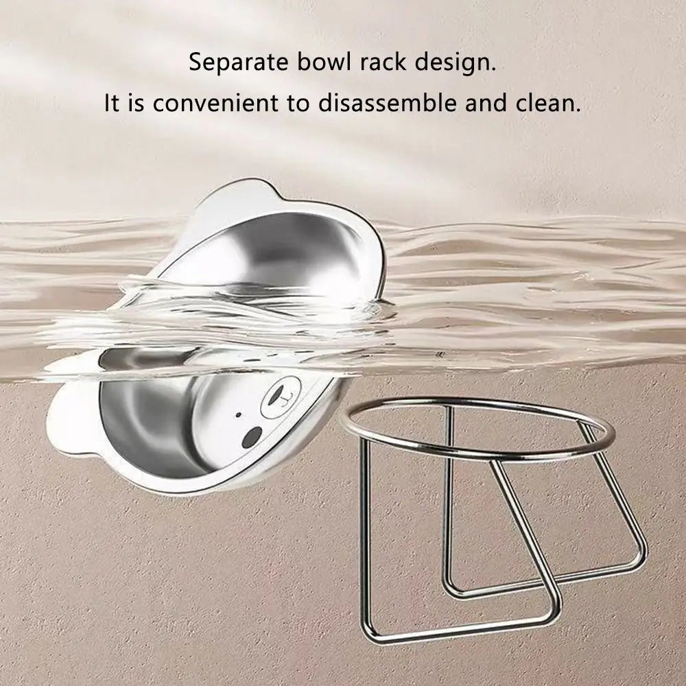 Cuenco Elevado Premium de Acero Inoxidable para Gatos y Perros